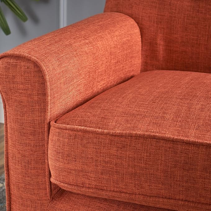 GDFStudio Mid Century Modern Fabric Loveseat (Muted Orange)
