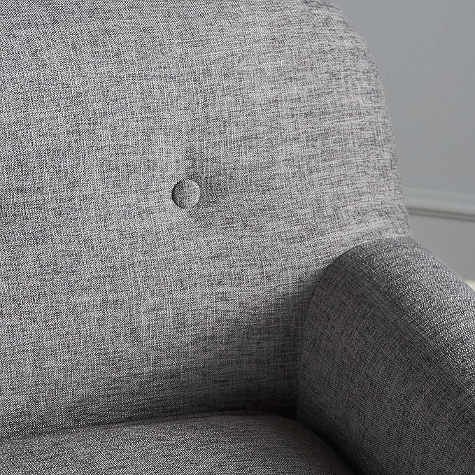GDFStudio Mid Century Modern Fabric Loveseat (Grey)