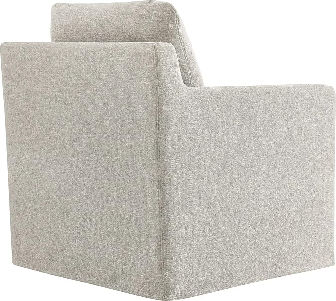 Modway Serene Swivel Accent Armchair in Linen - Modern Fabric Upholstered Chair - Slipcovered Armchair - Swivel Chair for Living Room or Bedroom