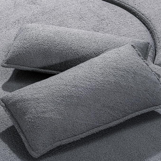 Convertible Folding Sofa Bed79”Full Size Floor Sleeper Boneless CouchTeddy Velvet Full Foam Futon Loveseat for Living Room BedroomNo Assembly Required (Grey)
