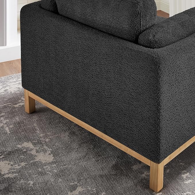 VANOMi 41.34 Oversized Accent Chair Upholstered Armchair with Solid Wood Legs Living Room Chairs with Wide Armrest Pads Reading Chair for Bedrooms Apartments Living Rooms Offices（Dark Grey）