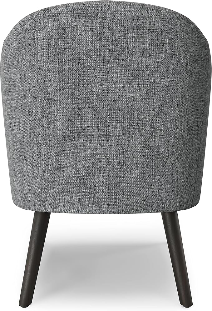 SIMPLIHOME Redding Accent Chair - 27 inch Wide Upholstered Mid-Century Modern Arm Chair in Storm Grey for Living Room or Bedroom with Solid Wood Frame Removable Cushion and Angled Legs