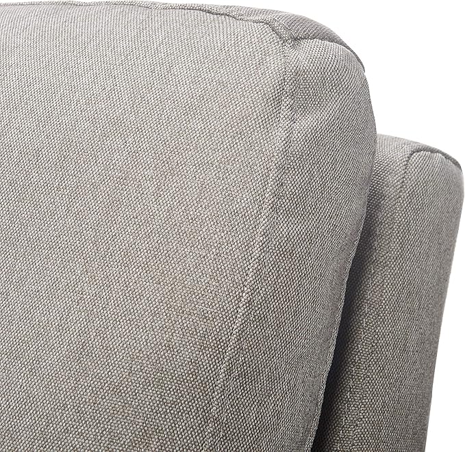 Tommy Hilfiger Russell AccentChair Medium-Soft Pillow Back Mid-Century Modern &amp Industrial Armchair Comfortable LoungeChair for Living Room Bedroom or Office Black Square Metal Frame in Gray