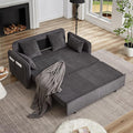 Ball &amp Cast 66 Convertible Sofa Bed3-in-1 Corduroy Loveseat Sleeper Pull Out Couch Bed with Pillows and Side Pockets Deep Seat Comfy Sofa Couches for Living RoomApartmentDark Grey