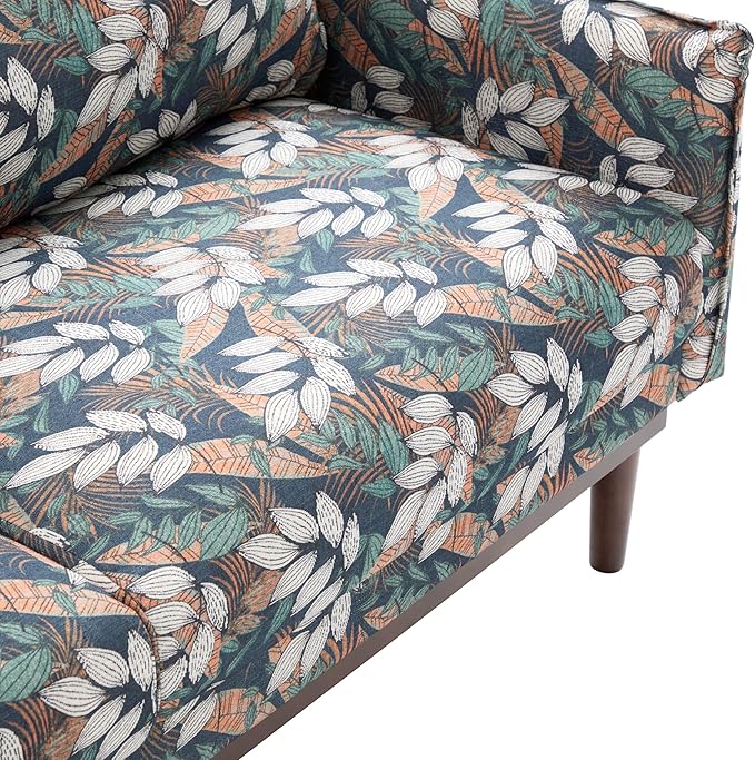 Christopher Knight Home Brena Modern Chenille Upholstered Loveseat Sofa Wooden 2 Seater Sofa Couch with Deep Seat Comfy Cloud Couch for Living Room Bedroom Home Office Green+White