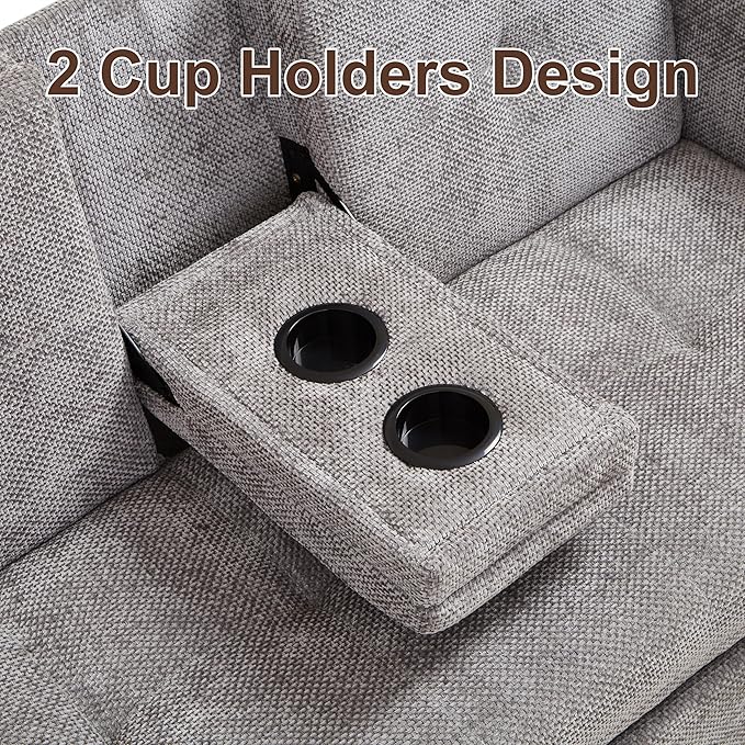 57.48 Convertible Sofa Bed with Cup Holder Pull Out Sleeper Sofa Bed with USB Charging Ports 3 in 1 Convertible Sleeper Sofa Bed for Living Room Apartment Bedroom RV Grey