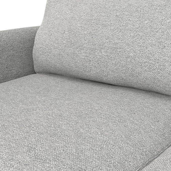 SIMPLIHOME Livingston 90-inch Wide Sofa in Mist Grey Woven-Blend Fabric Handcrafted Mid-Century Modern Oversized 3-Seater Couch Sofa for Living Room or Family Room Solid Wood Frame