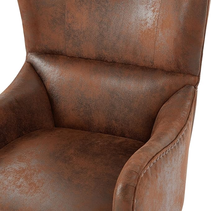 Modern High-Back Accent Chair with Nailhead Trim Wingback Design &amp Microfiber Upholstery for Living Room Bedroom or Study – 220 lbs Capacity 27.2''W x 35.4''D x 40.6''H