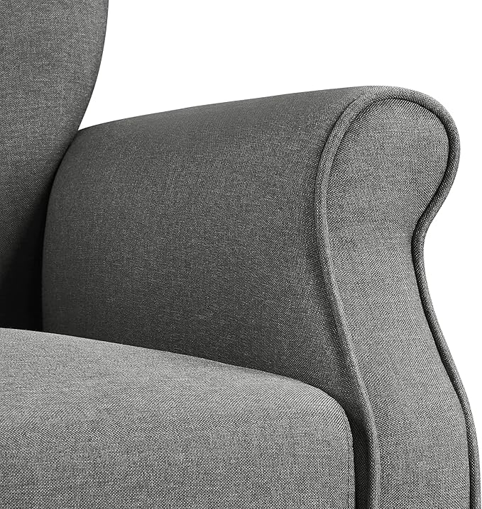 Yaheetech Modern Armchair Mid Century Accent Chair with Sturdy Wood Legs and High Back for Small Space Upholstered Fabric Sofa Club Chair for Living Room/Bedroom/Office Dark Gray