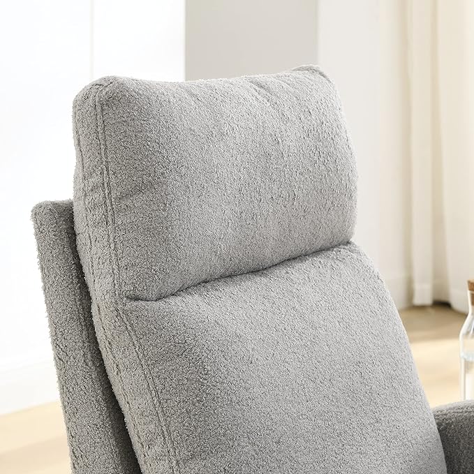 Modern Accent High Backrest Rocking Chair 27.6 W with Two Side Pockets for Storage Ideal for Living Room
