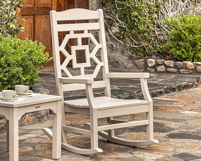 Martha Stewart by POLYWOOD® Chinoiserie Rocking Chair in Teak