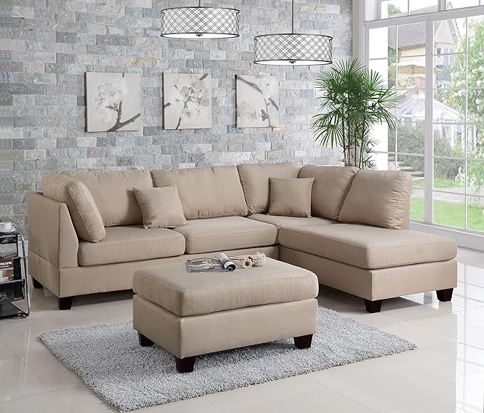 Poundex PDEX- Upholstered Sofas/Sectionals/Armchairs Sand
