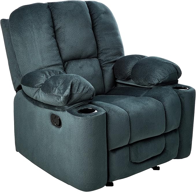 Christopher Knight Home Gannon Fabric Gliding Recliner Steel 38.5D x 42.5W x 41H in