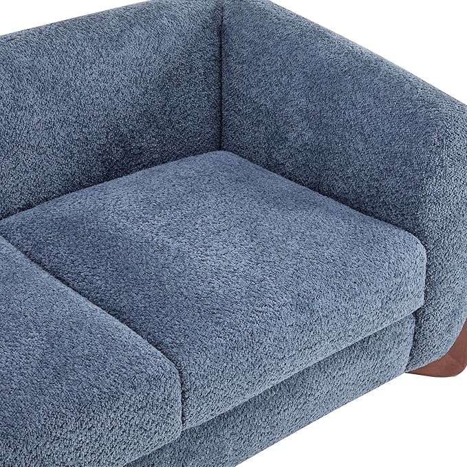 Christopher Knight Home Almad 2 Pieces Sofa Couch Set Cozy 3-Seater Sofa and Loveseat for Living Room Upholstered Couch Chair Soft Seating Lounge Sofa with Wood Frame Boucle Fabric Navy Blue