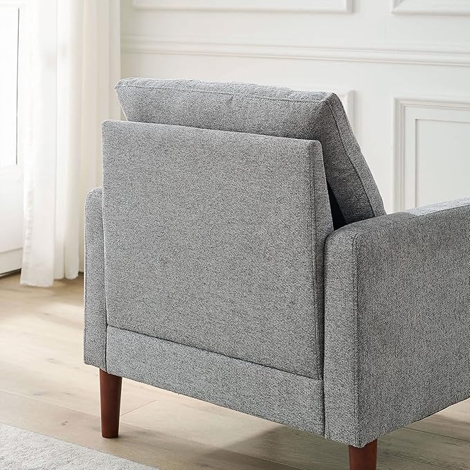 Modern Fabric Single Sofa Chair Living Room Chair Comfortable Armchair with Solid Wood Legs Tufted Chair for Reading or Lounging