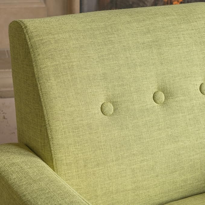 Christopher Knight Home Sawyer Mid-Century Modern Fabric Club Chair Muted Green / Natural