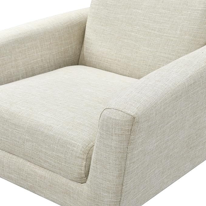 Mid Century Modern Upholstered Fabric Accent Chair Living Room Bedroom Leisure Single Sofa Chairwith Metal Legs TV armrest seat Suitable for Small Space Home Office Coffee ChairBeige