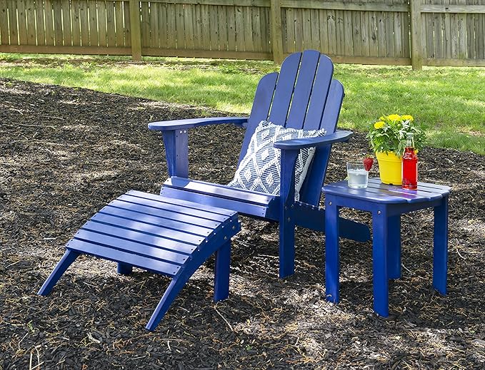 Linon Jayde Blue Adirondack Outdoor Accent Table