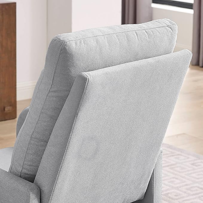 25.6 W Modern Accent High Backrest Living Room Lounge Arm Rocking Chair Two Side Pocket