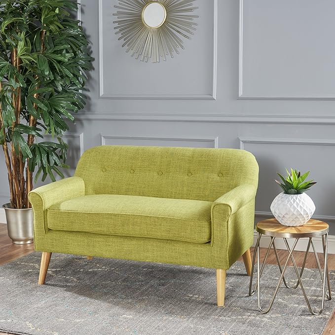 Christopher Knight Home Mariah Mid-Century Modern Loveseat Muted Green