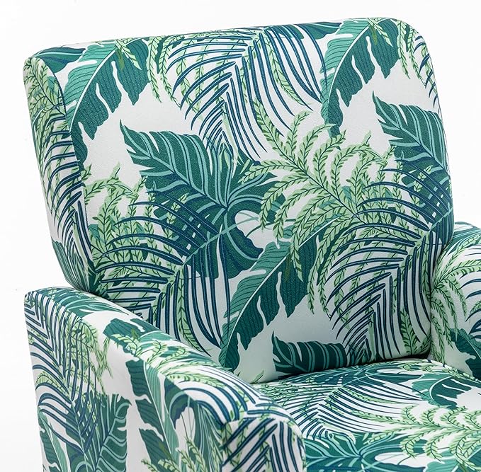 Contemporary Accent Arm Chair with Birch Wood Frame and Velvet Upholstery Armchair for Office and Living Room Decor Removable Cushions 01 Printed Fabric