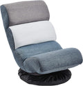 Amazon Basics Compact Swivel Foam Lounge Chair Floor-Compatible Adjustable 24.1 x 16.3 x 21.7 in Blue White Grey