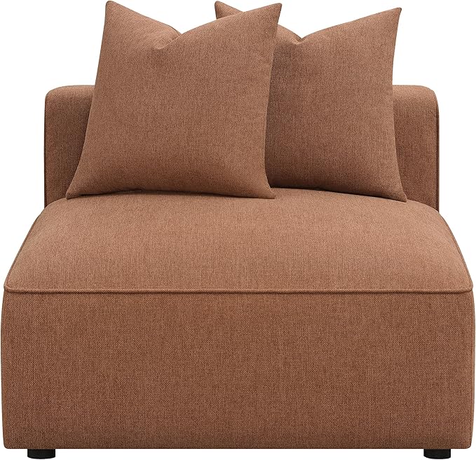 Coaster Home Furnishings - Jennifer - Upholstered Armless Chair with Foam Cushion and Attached Seat Cushion - Living Room - Terracotta - 551591