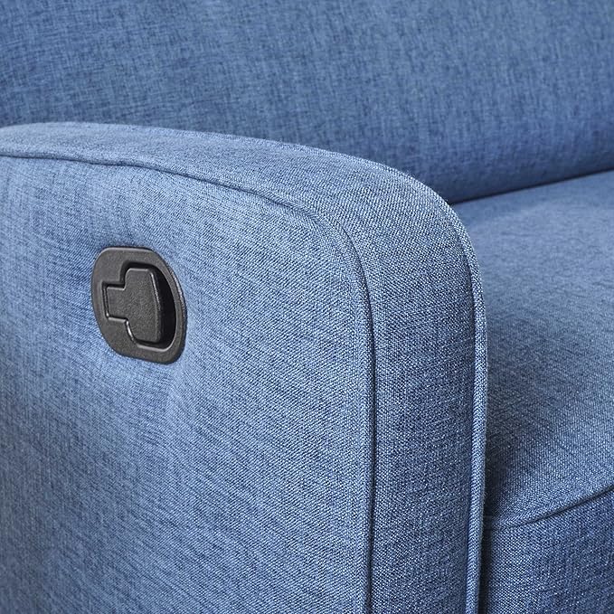 Christopher Knight Home GDFStudio Christopher Knight Home Calliope Buttoned Fabric Reclining Loveseat Muted Blue / Black