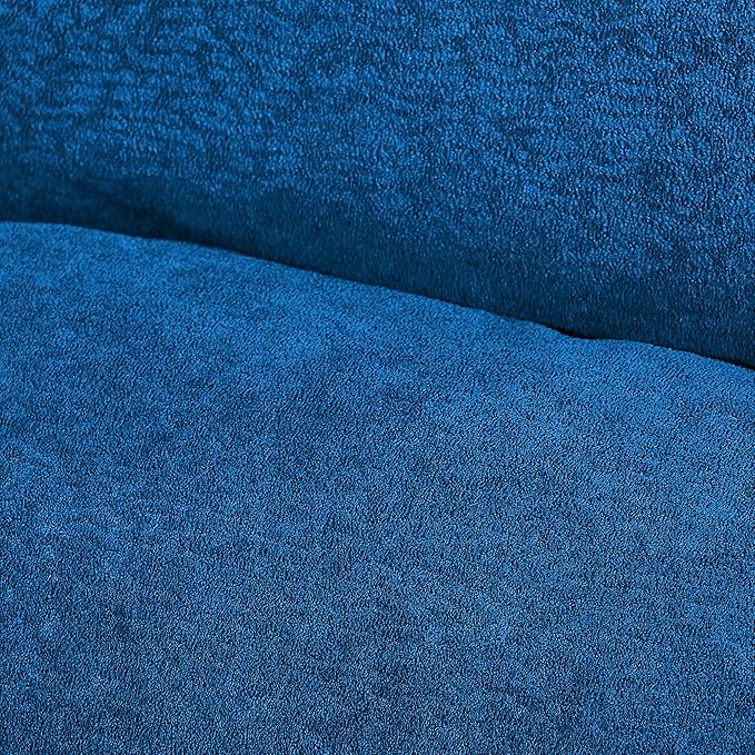 SLEERWAY 3 in 1 Convertible Sleeper Sofa Bed 56.3 W Easy Pull Out Couch Bed with Dual Cup Holders Comfy Thick Padding Futon Loveseat with Adjustable Backrest for Living Room Small Space (Blue)