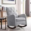 25.6 W Modern Accent High Backrest Living Room Lounge Arm Rocking Chair Two Side Pocket
