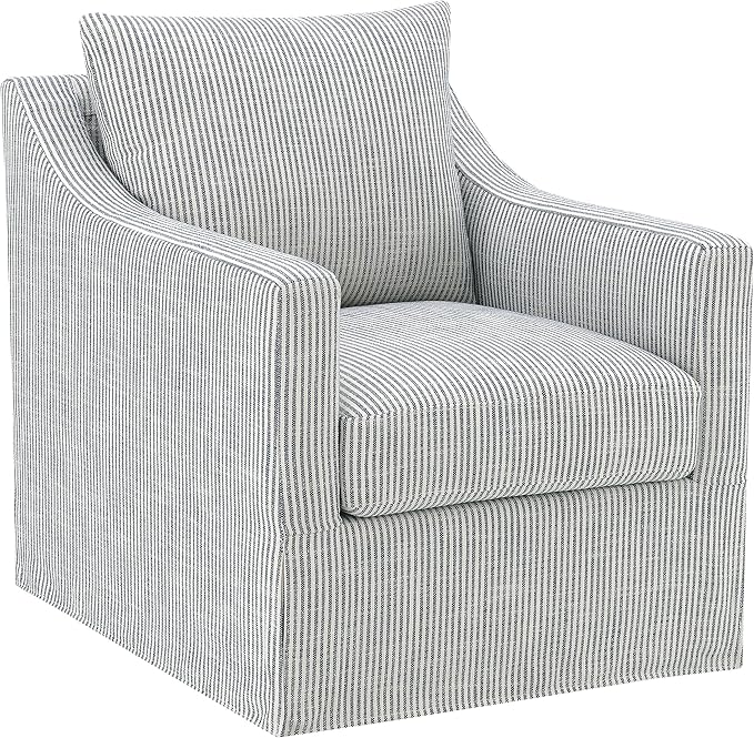 Coaster Home Furnishings - Winter - Wood - Upholstered Accent Chair with Sloped Arms Removable Seat Cushion and 360-Degree Swivel - Living Room - Grey - 904137