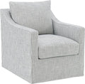 Coaster Home Furnishings - Winter - Wood - Upholstered Accent Chair with Sloped Arms Removable Seat Cushion and 360-Degree Swivel - Living Room - Grey - 904137