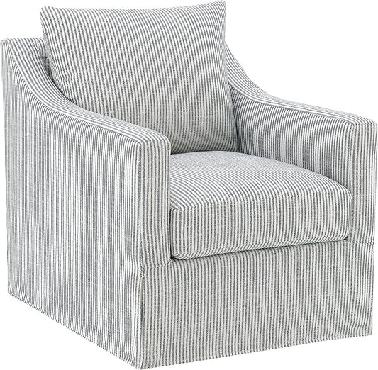 Coaster Home Furnishings - Winter - Wood - Upholstered Accent Chair with Sloped Arms Removable Seat Cushion and 360-Degree Swivel - Living Room - Grey - 904137