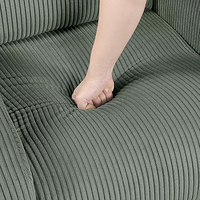 Lexicon Power Lift Recliner Chair for Elderly with Remote Control Gentle Lift Motion Side Pocket Armrest Corduroy Upholstered Electric Recliner for Living Room/Bedroom Easy Assembly Green