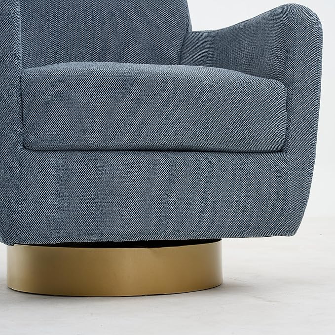 360 Degree Rotating Sofa Armchair Cotton Linen Skin Friendly Fabric Ergonomic Design Living Room Chair Bedroom Chair Living Room Chair Blue
