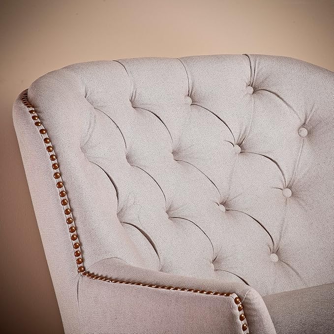 Christopher Knight Home Tafton Tufted Fabric Club Chair Natural 35D x 33.5W x 34.5H in