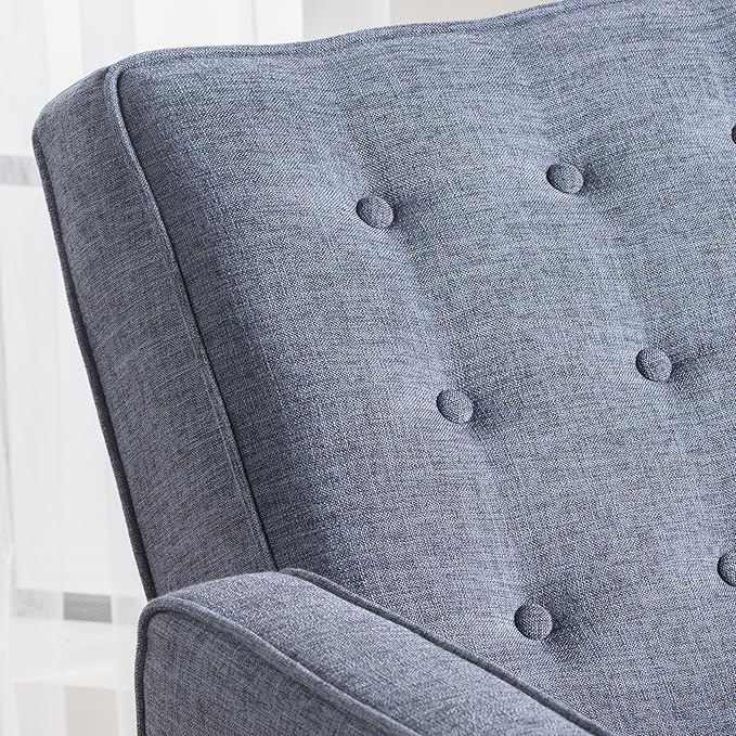 Christopher Knight Home Mervynn Mid-Century Modern Fabric Recliners 2-Pcs Set Dark Blue